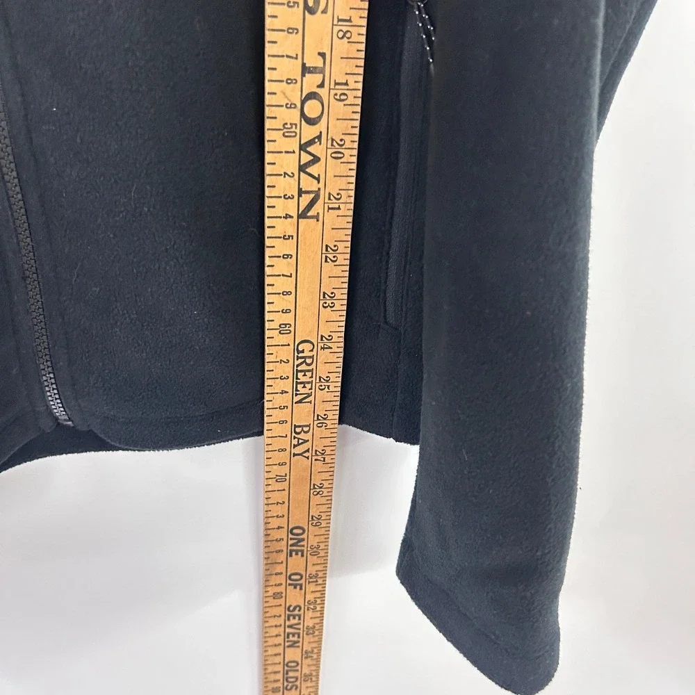 Asics Fleece Hoodie Full Zip Wind Resistant Small Black Gorpcore Sporty Athletic